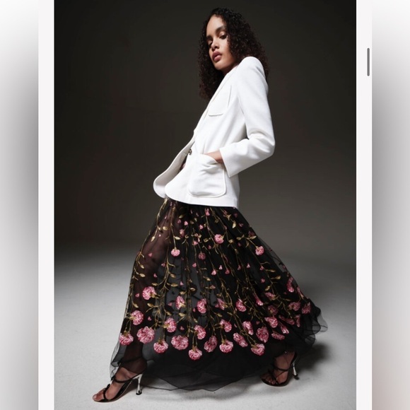 Giambattista Valli 40 Pre-Fall 23’ Black Rose Embroidered Long Sleeve Gown $7000 - Picture 14 of 16